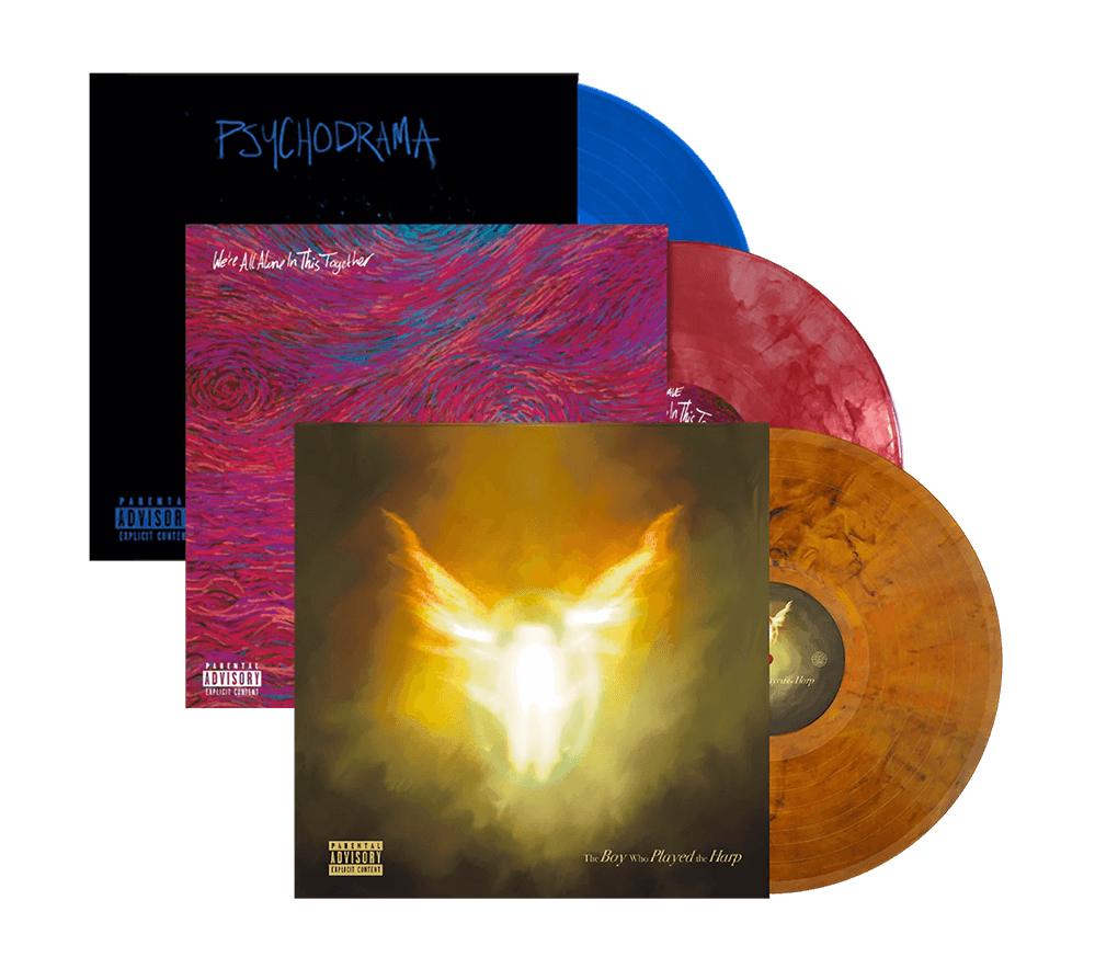 THE BOY WHO PLAYED THE HARP, WE ARE ALL ALONE IN THIS TOGETHER & PSYCHODRAMA VINYL